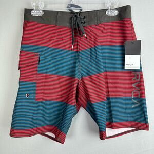 RVCA Civil Stripe 20” Men’s 29 Board Shorts Stretch NWT